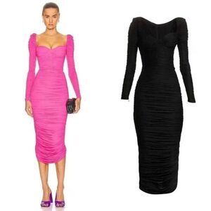 ALEX PERRY Stanton Ruched Sweetheart Cup Dress in black UK8 / US4